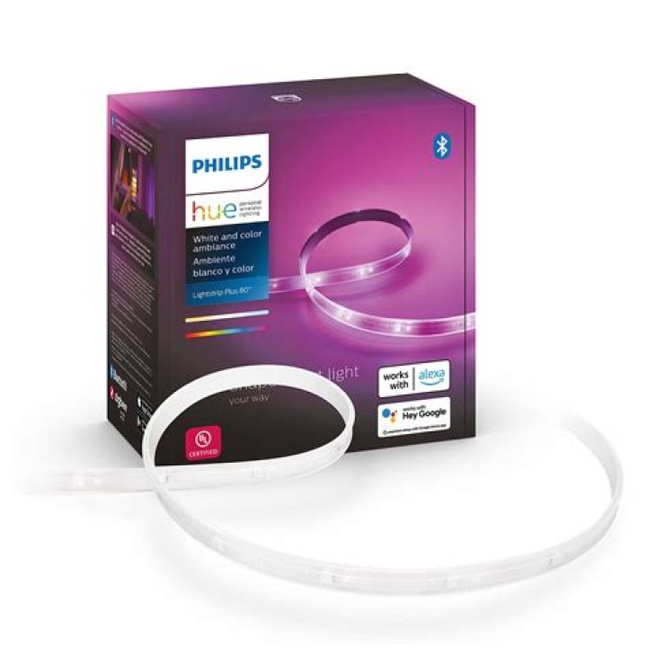 How are Philips Hue light strips powered?