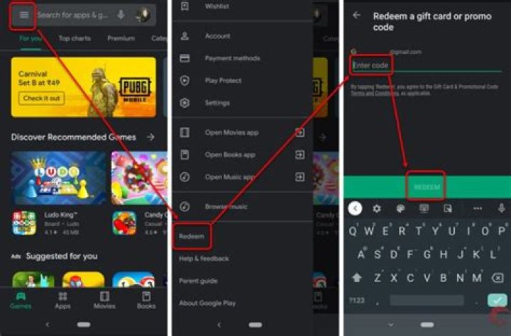How can I get redeem code for Play Store?