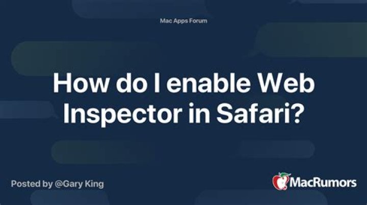 How do I enable Web Inspector in Safari?