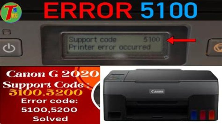 How do I fix the error code 5100 on my Canon printer?