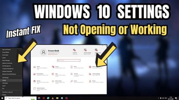 How do I fix Windows 10 settings not working?