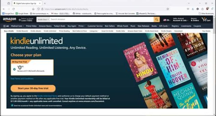 How do I get a free Kindle Unlimited subscription?