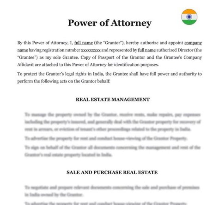 How do I give power of attorney to India from USA?