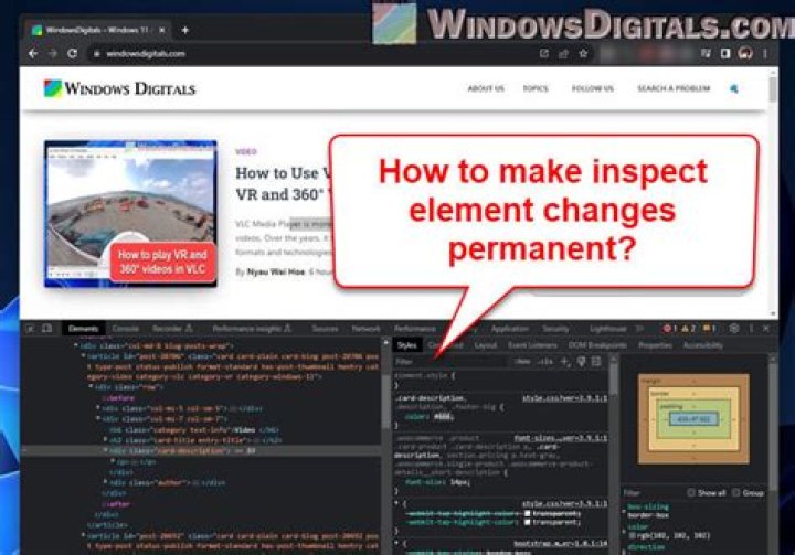 How do I inspect element on my computer?
