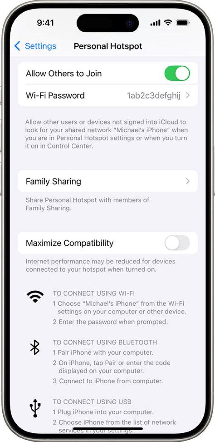 How do I share a WiFi hotspot?