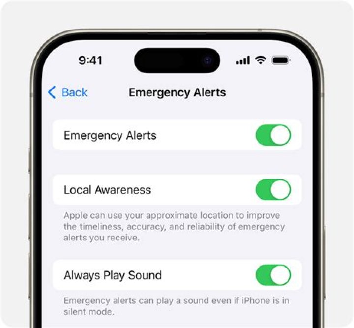 How do I turn off emergency alerts on my iPhone for red alerts?