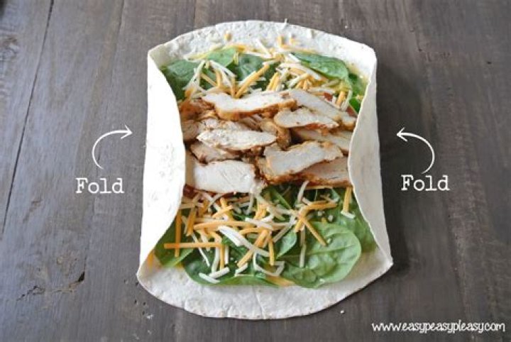 How do you fold a chicken wrap?