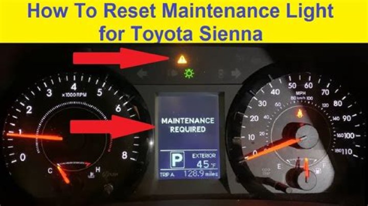 How do you reset the maintenance required light on a 2006 Toyota Sienna?