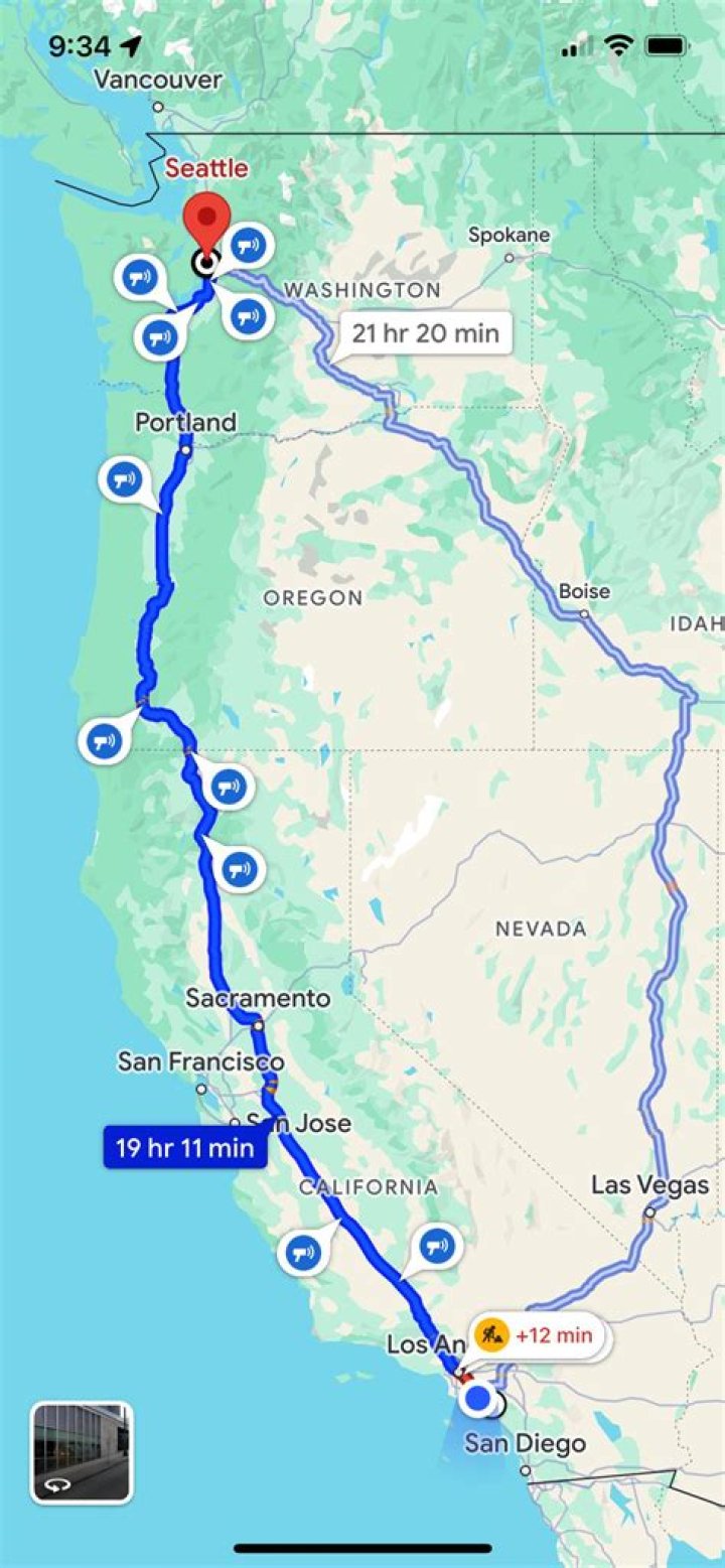 How many miles is it from Fresno California to Seattle Washington?