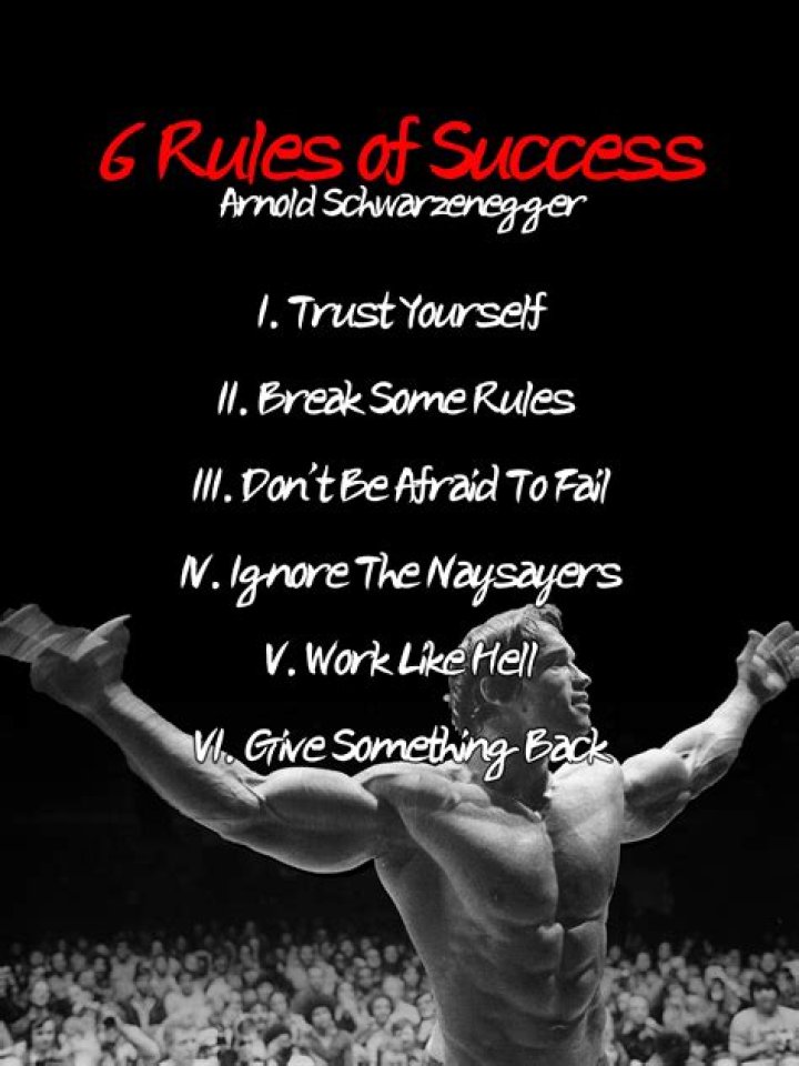What are Arnold Schwarzenegger 6 rules of success?