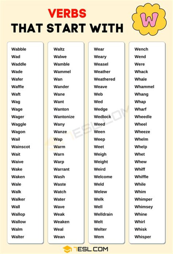 What is a verb that starts with W?