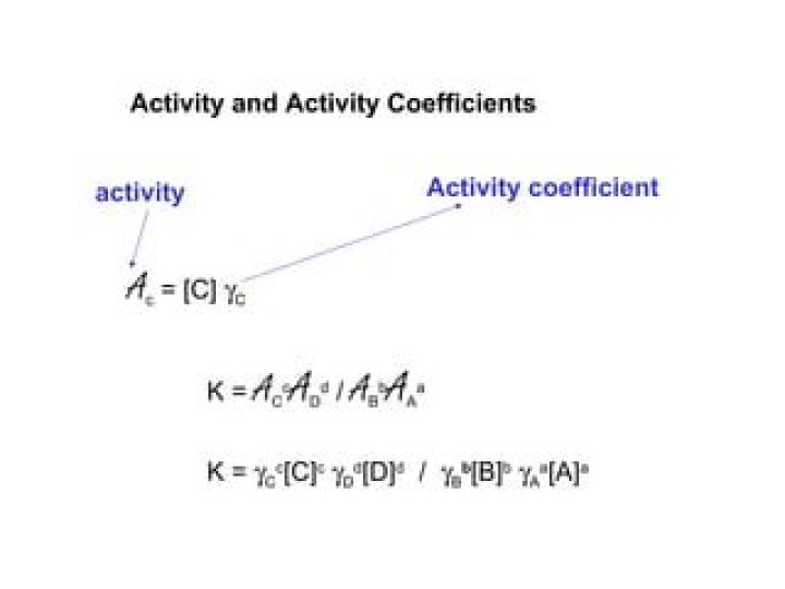 What is activity coefficient in chemistry?