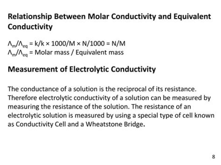 What is molar conductivity and equivalent conductivity?