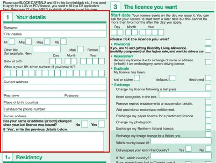 Where do I send my D1 form UK?