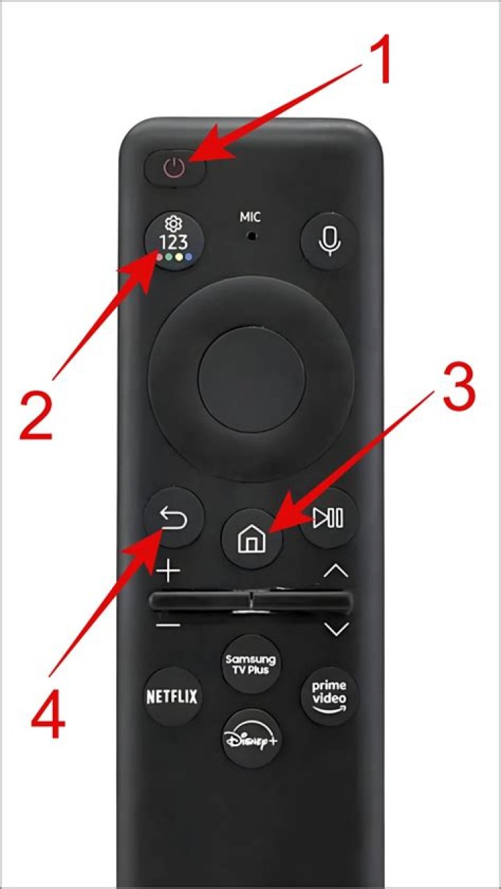 Where is the menu button on a Samsung smart TV remote?